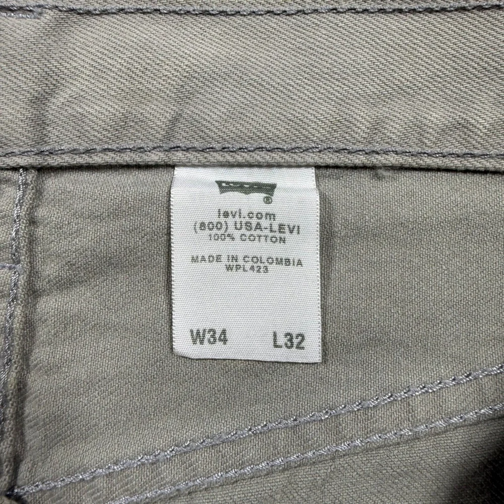 Vintage Levis 501 Straight Leg Tan Khaki Denim Jeans Mens 34x32
